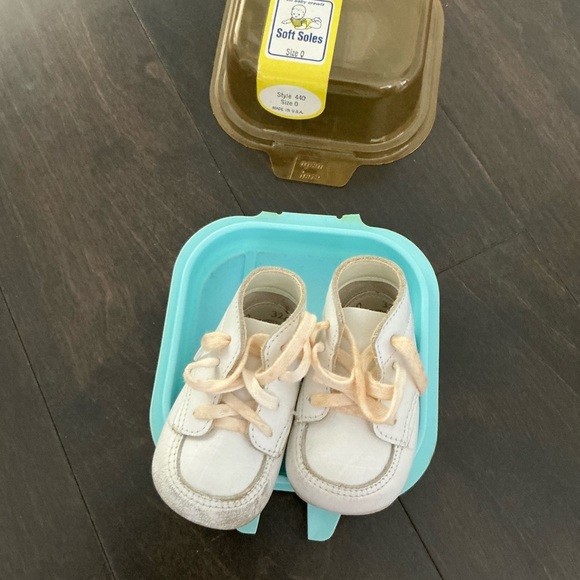 Vintage White Lace-Up Baby Walker Shoes - Picture 2 of 2